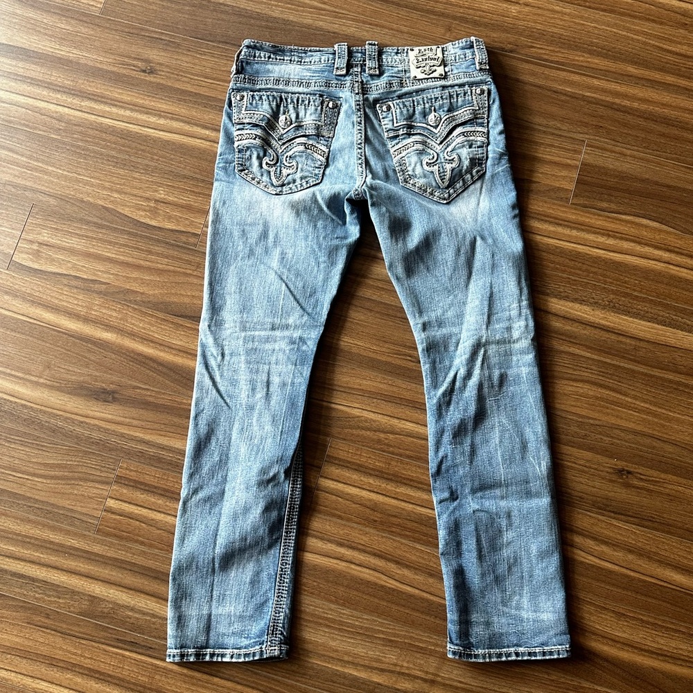 Men’s Rock Revival Jeans 34 Waist Vadeem Straight